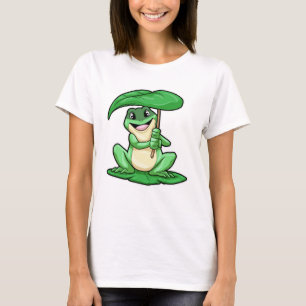 Kikker op Leaf met Umbrella T-shirt