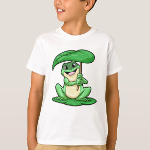 Kikker op Leaf met Umbrella T-shirt