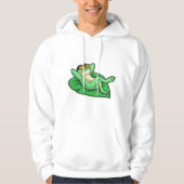 Kikker op Leaf met zonnebril Hoodie (Voorkant)