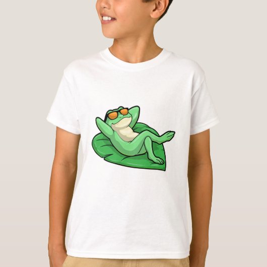 Kikker op Leaf met zonnebril T-shirt (Voorkant)