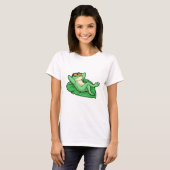 Kikker op Leaf met zonnebril T-shirt (Voorkant volledig)