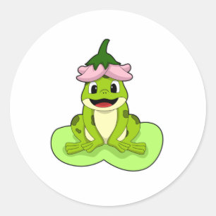 Kikker op Leaf Ronde Sticker