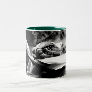 Kikker op leder B+W Tweekleurige Koffiemok
