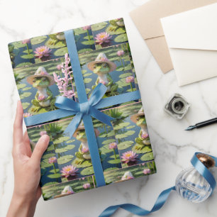 Kikker op Lily Pad Cadeaupapier