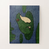 Kikker op Lily Pad in vijver Legpuzzel (Verticaal)