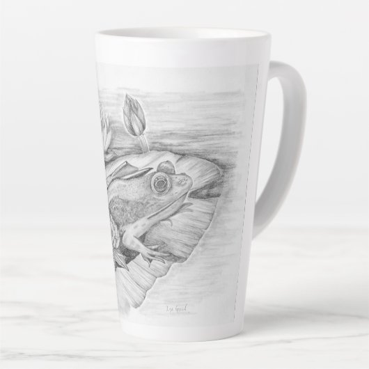 Kikker op Lily Pad Latte Mok (Rechterhoek)