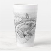 Kikker op Lily Pad Latte Mok (Voorkant)