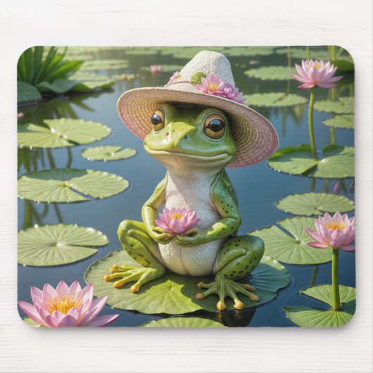 Kikker op Lily Pad Muismat (Voorkant)