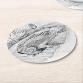 kikker op Lily Pad Ronde Kartonnen Onderzetter (Gebogen)