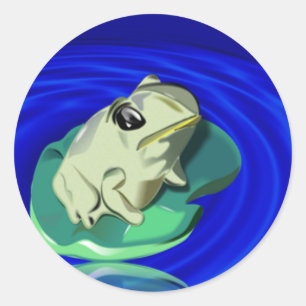Kikker op Lily Pad Stickers
