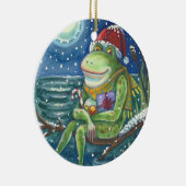 Kikker op log CHRISTMAS ORNAMENT (Rechts)