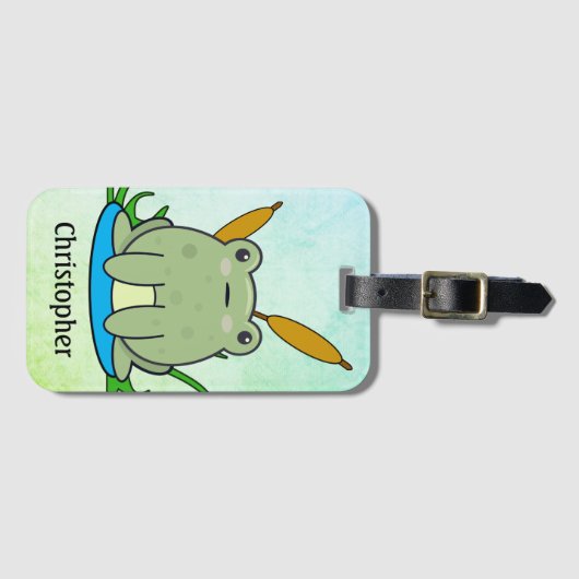 Kikker op maat bagagelabel (Voorkant (horizontaal))