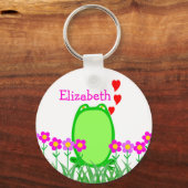 Kikker op maat van naam sleutelhanger (Voorkant)