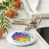 Kikker op maat volledig klaar op Christelijk GOD Sleutelhanger (Zijkant)