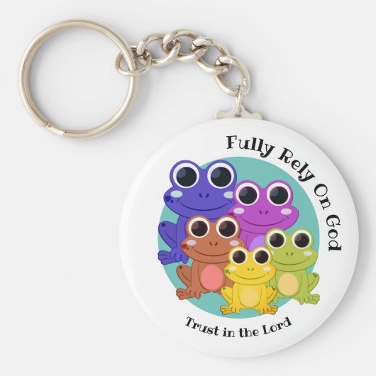 Kikker op maat volledig klaar op Christelijk GOD Sleutelhanger (Voorkant)