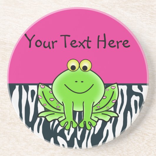 Kikker op Onderzetter Zebra Stripes (Voorkant)