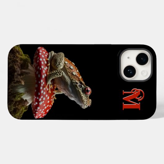 Kikker op paddenstoel Case-Mate iPhone case (Achterkant (horizontaal))