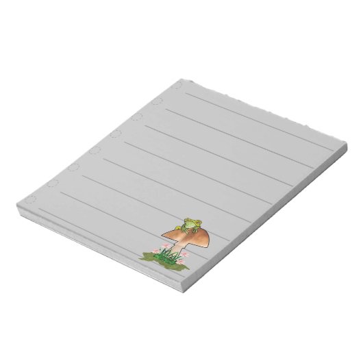 Kikker op paddenstoel te doen lijst notitieblok (Linkerzijde)