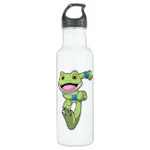 Kikker op rij met Sweatband Waterfles (Voorkant)