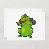 Kikker op schouder training met halters briefkaart (Voorkant / Achterkant)