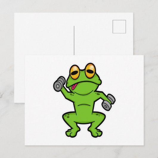 Kikker op schoudertraining met Dumbbells Briefkaart (Voorkant / Achterkant)