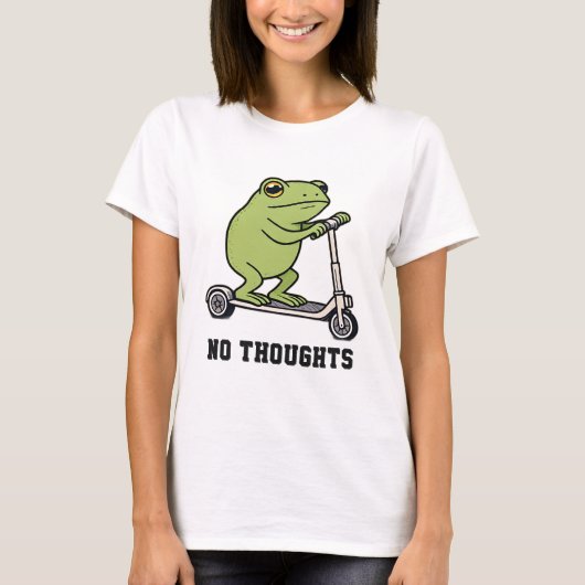 Kikker op scooter grappig meme t-shirt (Voorkant)