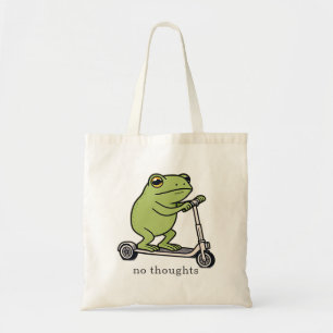 Kikker op scooter T-shirt met grappige meme Tote Bag