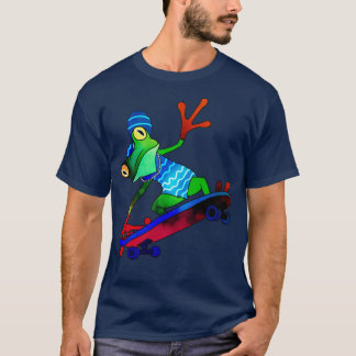 Kikker op skateboard t-shirt