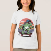 Kikker op skateboard Tri-Blend shirt (Voorkant)