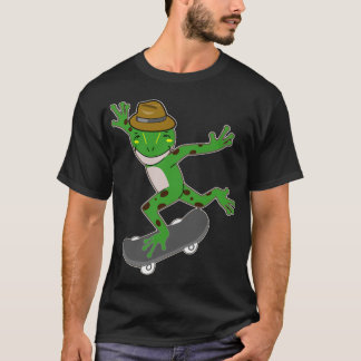 Kikker op skateboardkikkers overdekt skateboardove t-shirt