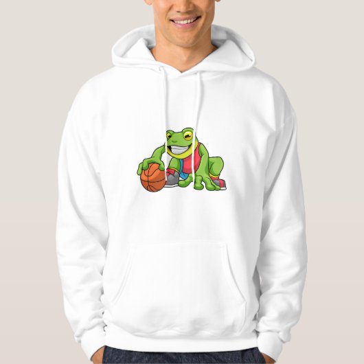 Kikker op sport met Basketball Hoodie (Voorkant)
