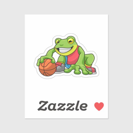 Kikker op sport met Basketball Sticker (Vel)