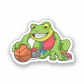 Kikker op sport met Basketball Sticker (Voorkant)