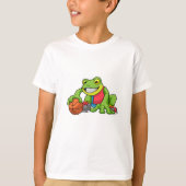 Kikker op sport met Basketball T-shirt (Voorkant)
