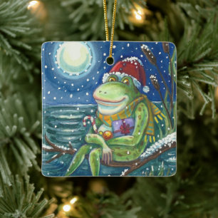 KIKKER OP STAM WARMTE HET HART, GRAPPIG, AARDIG KE KERAMISCH ORNAMENT