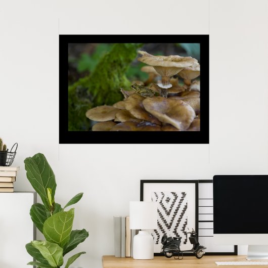 Kikker op Toadstool Poster (Thuiskantoor)