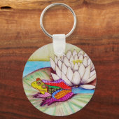 Kikker op waterlat sleutelhanger (Voorkant)