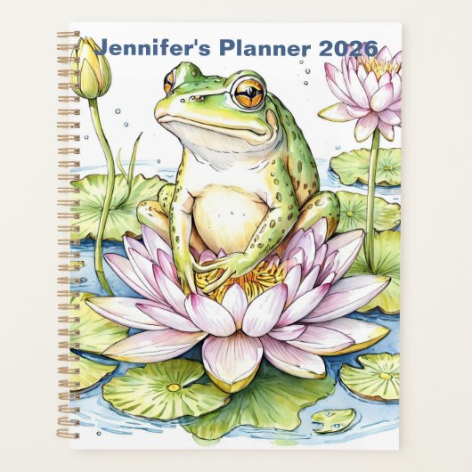 Kikker op waterlelieblad 2026 , Whimsical Kikker, Planner (Voorkant)