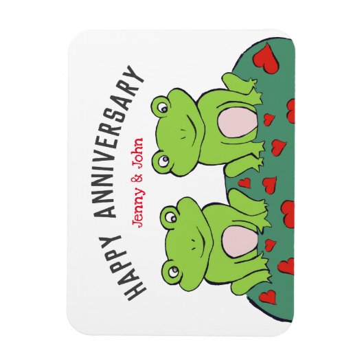 Kikker paar trouwdag magneet (Verticaal)