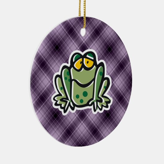 Kikker; Paars Keramisch Ornament (Rechts)