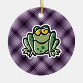 Kikker; Paars Keramisch Ornament (Voorkant)