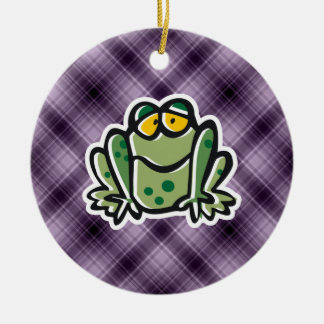 Kikker; Paars Keramisch Ornament