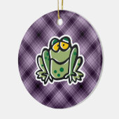 Kikker; Paars Keramisch Ornament (Links)