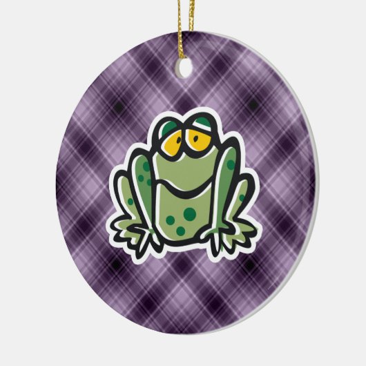 Kikker; Paars Keramisch Ornament (Links)