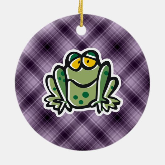 Kikker; Paars Keramisch Ornament (Achterkant)