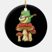 Kikker paddenstoel Aesthetische gitaar Goblincore Keramisch Ornament (Achterkant)