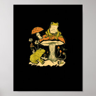 Kikker Paddenstoel Cottagecore Esthetiek Goblincor Poster