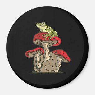 Kikker Paddenstoel Cottagecore Klassieke Retro Aan Magneet
