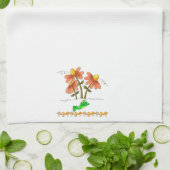 Kikker paddenstoel Floral keukenhanddoek (Gevouwen)