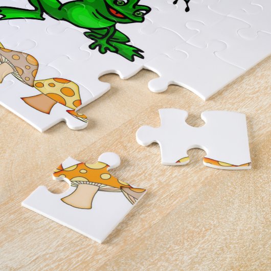 Kikker paddenstoel ribbit Decorative Jigzaag Puzzl Legpuzzel (Zijkant)